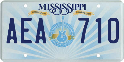 MS license plate AEA710