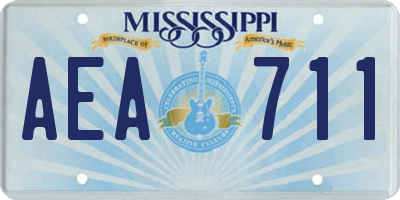 MS license plate AEA711