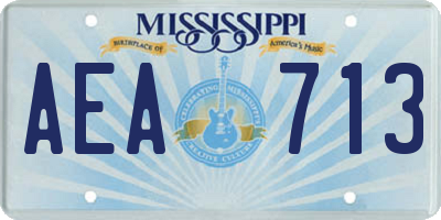 MS license plate AEA713