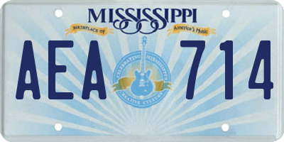 MS license plate AEA714