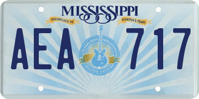 MS license plate AEA717