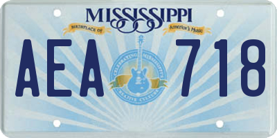 MS license plate AEA718