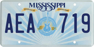 MS license plate AEA719