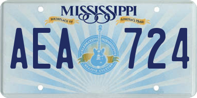 MS license plate AEA724