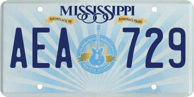 MS license plate AEA729