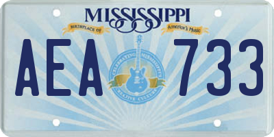 MS license plate AEA733