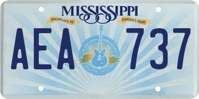 MS license plate AEA737