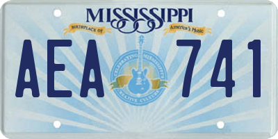 MS license plate AEA741