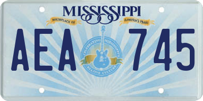 MS license plate AEA745