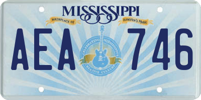 MS license plate AEA746