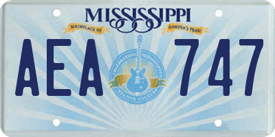 MS license plate AEA747