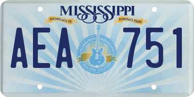 MS license plate AEA751