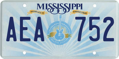 MS license plate AEA752