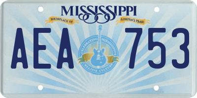 MS license plate AEA753