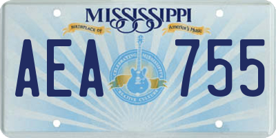 MS license plate AEA755