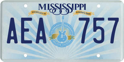 MS license plate AEA757