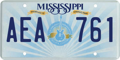 MS license plate AEA761