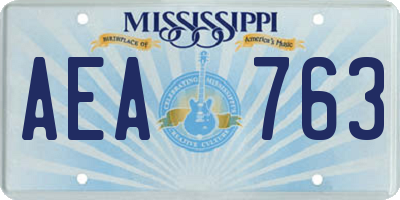 MS license plate AEA763