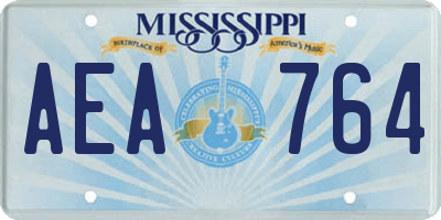 MS license plate AEA764
