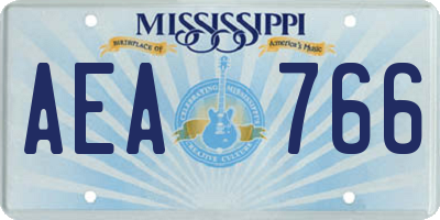MS license plate AEA766