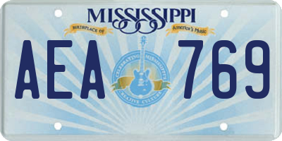 MS license plate AEA769