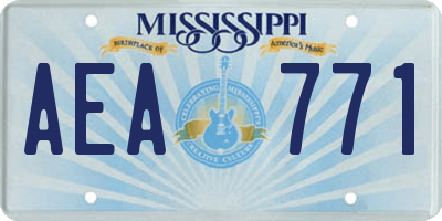 MS license plate AEA771