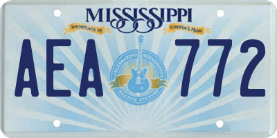MS license plate AEA772