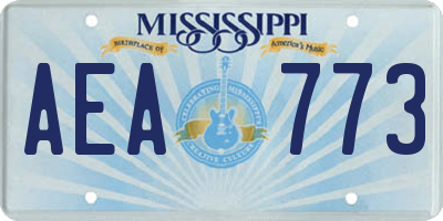 MS license plate AEA773