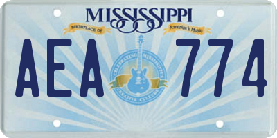 MS license plate AEA774