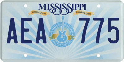 MS license plate AEA775