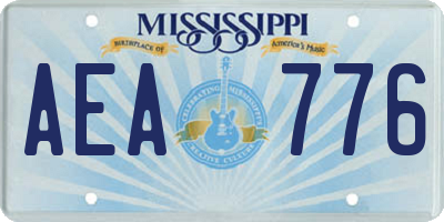 MS license plate AEA776