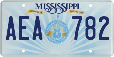 MS license plate AEA782