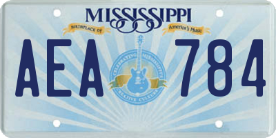 MS license plate AEA784