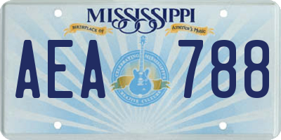 MS license plate AEA788