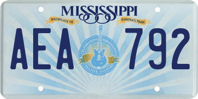 MS license plate AEA792