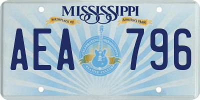 MS license plate AEA796