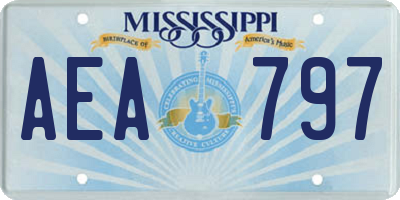MS license plate AEA797