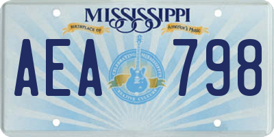 MS license plate AEA798