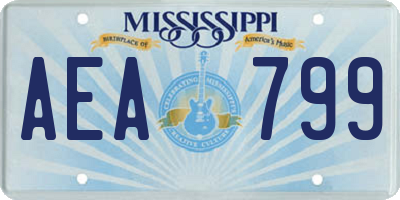 MS license plate AEA799
