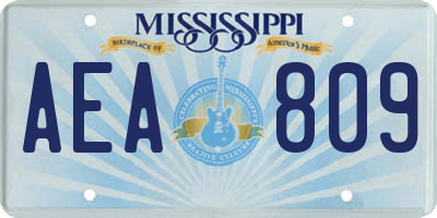 MS license plate AEA809