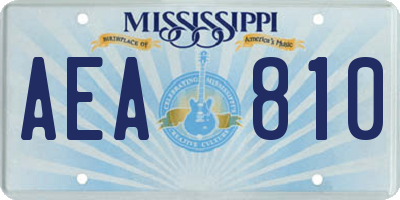 MS license plate AEA810