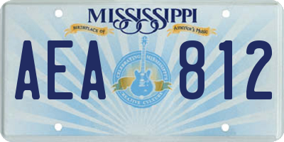 MS license plate AEA812