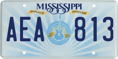 MS license plate AEA813