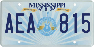MS license plate AEA815