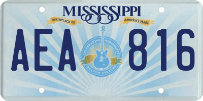 MS license plate AEA816