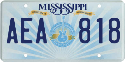 MS license plate AEA818