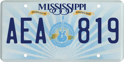 MS license plate AEA819