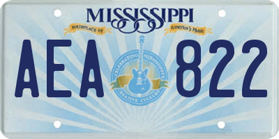 MS license plate AEA822