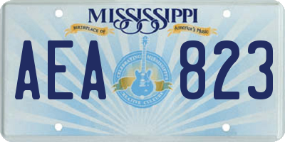 MS license plate AEA823