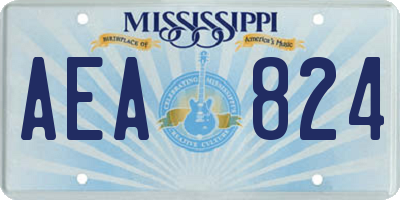 MS license plate AEA824